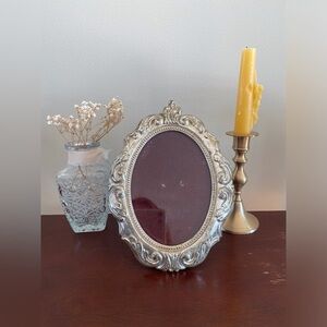 Vintage Ornate Silver Plated Photo Frame With Velvet Backing